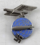 WWII GERMAN ZEPPELIN AIR SHIP VISOR CAP BADGE