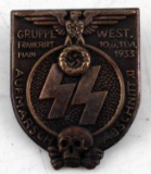 WWII GERMAN SS 1933 GRUPPA FRANKFURT BADGE