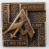 WWII GERMAN THIRD REICH SA ERNST ROHM TINNIE BADGE