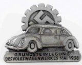 WWII GERMAN 1938 VOLKSWAGEN VW PLANT WORKS BADGE