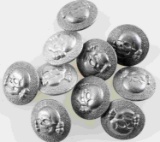 GERMAN WWII SS TOTENKOPF SS TUNIC SKULL BUTTONS