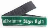 WWII GERMAN THIRD REICH FALLSCHIRMJAGER CUFF TITLE