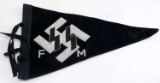 WWII GERMAN THIRD REICH SS CAR PENNANT MARKED FM