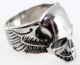 STAINLESS STEEL DEATH SKULL RING MODERN