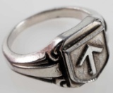 WWII THIRD REICH GERMAN SS SILVER ENGRAVED RING