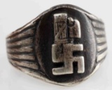 WWII AXIS GERMAN ITALIAN OFFICER SILVER RING