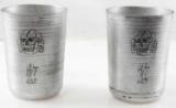 WWII GERMAN SET OF 2 WAFFEN SS ALUMINUM CUPS