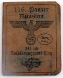 WWII GERMAN 3RD REICH BIKER AUSWEIS 116TH PANZER