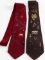 TWO VINTAGE SILK HAND PAINTED WESTERN THEMED TIES