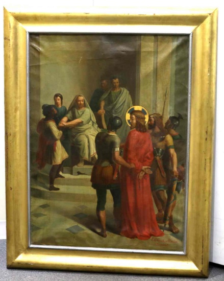 L. CHOVET OIL ON CANVAS 1ST STATION OF THE CROSS