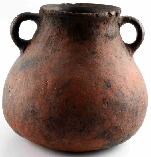MISSISSIPPIAN CULTURE CLAY RED OCHRE POT VESSEL