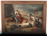 DEATH OF RAVANA PAINTING AFTER FERNAND CORMON