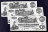 T-40 CONFEDERATE SEQUENTIAL $100 BANK NOTE LOT