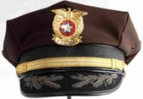 US OKLAHOMA POLICE PEAKED CAP BROWN HAT VINTAGE