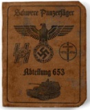 WWII GERMAN THIRD REICH SS PANZERJAEGER AUSWEIS