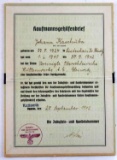 WWII GERMAN NAMED AUSWEIS ID CARD GEHILFENBRIEF