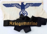 WWII GERMAN KRIEGSMARINE CAP TALLY & SHIRT EAGLE