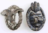 WWII GERMAN BADGES OBSERVER AND PANZER ASSAULT