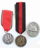 WWII GERMAN WOUND BADGE CZECH MEDAL & AUSTRIAN