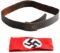 WWII GERMAN THIRD REICH ARMBAND & WWI BELT W BUCKL