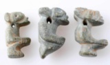 TAINO STONE ANTHROPIC DANCE FIGURINE LOT OF THREE