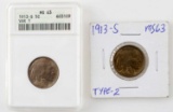 1913-S BUFFALO NICKEL TYPE 1 & 2 MS 63