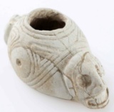 TAINO ANTHROPIC CARVED CALCITE COHOBA VESSEL