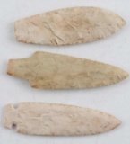 LOT  EARLY TO LATE ARCHAIC STYLE POINTS ARROWHEADS
