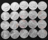 1992 AMERICAN SILVER EAGLE MINT ROLL OF 20 COINS