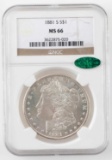 1881 S MORGAN SILVER DOLLAR NGC MS66 CAC