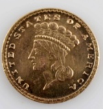 1868 LARGE HEAD INDIAN PRINCESS GOLD 1 DOLLAR COIN