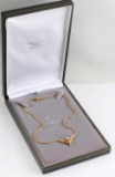 WOMENS 14K YELLOW GOLD & DIAMOND NECKLACE