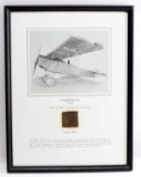 WWI GERMAN FOKKER D.VII FABRIC SKIN FRAMED PIECE