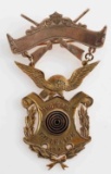 1897 IROQUOIS RIFLE CLUB 10KT GOLD SHOOTING MEDAL