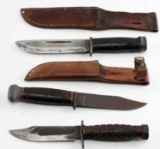 WWII CATTARAUGUS RH PAL MKII & FIGHTING KNIFE LOT