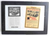 FRAMED PIECE LEATHER FROM HITLER'S 1939 MERCEDES