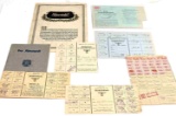 WWII GERMAN AHNENPASS AND RATION TICKETS