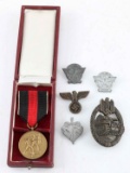 WWII GERMAN THIRD REICH BADGE & MEDAL LOT OF 7