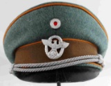 WWII GERMAN POLICE GENDARMERIE OFFICER VISOR CAP