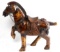 CARVED & INCISED WOODEN & METAL HORSE