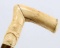 ANTIQUE DARK WOOD CANE WITH CARVED IVORY HANDLE