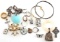 19 PIECE STERLING SILVER JEWELRY LOT ANTIQUE