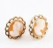 LADIES 14KT YELLOW GOLD CAMEO STUD EARRINGS