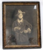 FRAMED DRAWING OF WESTERN STAR TOM MIX
