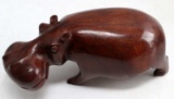 NICE SOLID WOOD HEAVY HIPPOPOTAMUS SCULPTURE