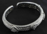 SIGNED JUDITH RIPKA STERLING SILVER CUFF BRACELET