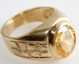 MENS 14K YELLOW GOLD SIZE 8.5 CITRINE RING
