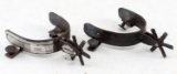 PAIR OF IRON CROCKETT SPURS NICKEL STAMP