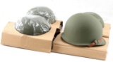 4 WWII M-1 HELMET WITH LINERS MINATURE REPLICA