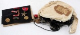 WWII US ARMY MEDAL & TRIMM HEADPHONES LOT OF 12